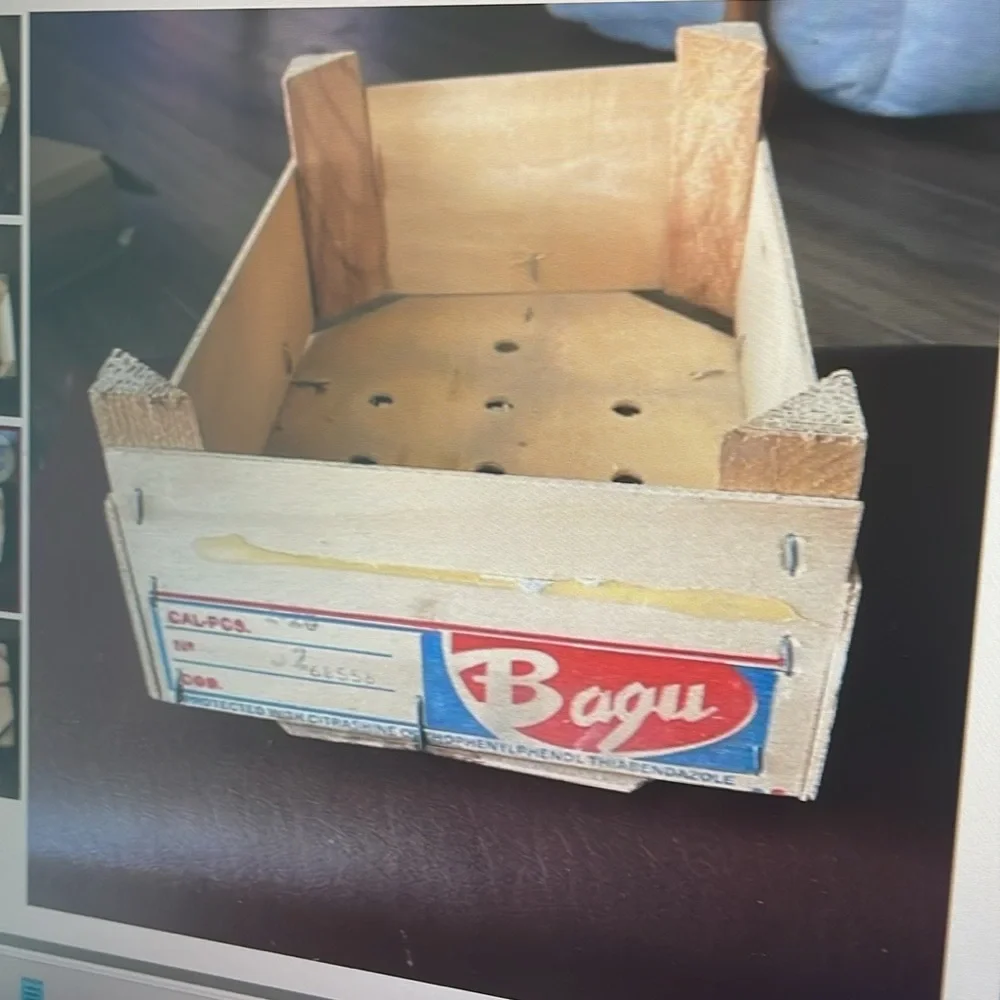 VTG Bagu Burriana Wood Fruit Crate Box Wooden